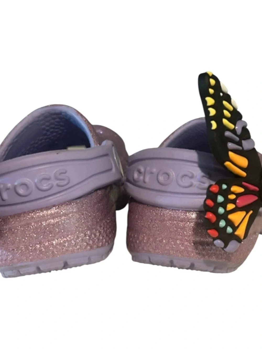 Butterfly toddler crocs size 5 toddler